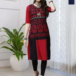 HERE&NOW Women Pack of 2 Ethnic Motifs Printed Festive Straight Kurtas-picture-6