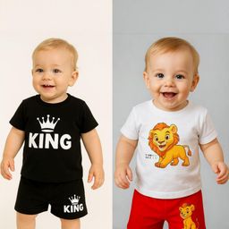 Nicehug Kids-Unisex Red Cotton Blend Clothing Set-image-67