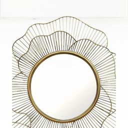 Urban Hamlet Golden Flower Frame Wall Mirror-image-0
