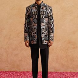 Denis Parkar Embroidery Indowestern Sherwani Set-picture-20