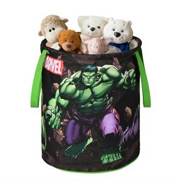 Kuber Industries Green Marvel Hulk Printed Foldable Laundry Bag 45L-6