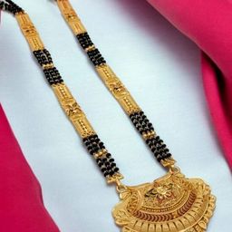 THE OSTRICH COLLECTION Gold-Plated Artificial Beads Mangalsutra-image-95