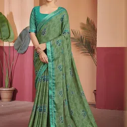 KALINI Ethnic Motifs Printed Saree With Blouse Piece-picture-23