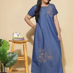 9shines Label Embroidered Maxi Nightdress-image-61