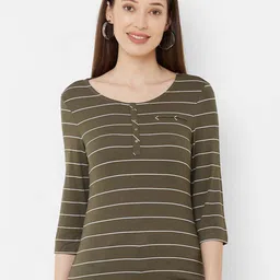 Kraus Jeans Women Striped Round Neck T-shirt-picture-33