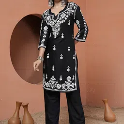 LeeliPeeri Designer Embroidered Tunic & Palazzos Co-Ord Set-picture-38
