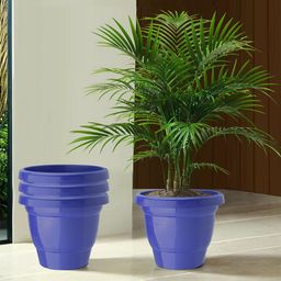 Kuber Industries Set Of 4 Blue Planter With Pot-55