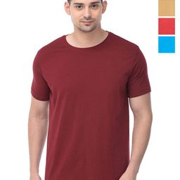 COLOR CAPITAL Unisex Pack Of 4 Solid Round Neck Cotton T-shirts-image-83