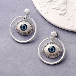 DressBerry Artificial Stones Studded Circular Shaped Evil-Eye Drop Earrings-41