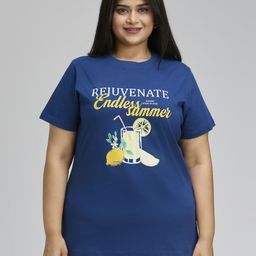 Sizeupp Women Plus Size Graphic Printed Round Neck Cotton T-shirt-image-96