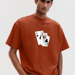 TOGS & TERRE Abstract Printed Monochrome Oversized Organic Cotton T-shirt-image-93