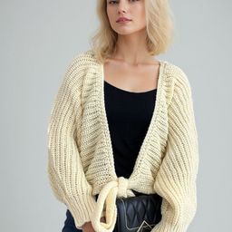 StyleCast Women Geometric Self Design V Neck Cardigan-picture-47