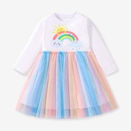 YK Girls Striped Empire Dress-image-65