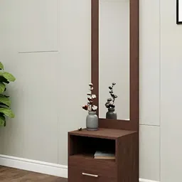 Royaloak Brown Rectangular Wooden Floor Mirror-52