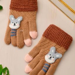 SHOP FRENZY Unisex Kids Patterned Acrylic Winter Gloves-image-54