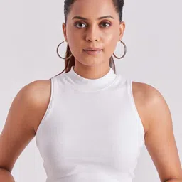 The Cloth Crow Women Ribbed Cotton Tank Crop Top-picture-19