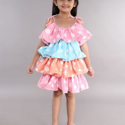 Pink Chick Polka Dot Striped Layered A-Line Dress-picture-14