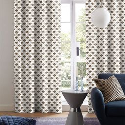 CASABLEU Brown Set of 2 Geometric Long Door Curtain-image-83