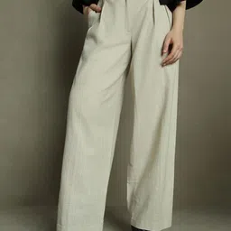 DL Woman Women Flared Pleated Trousers-image-44