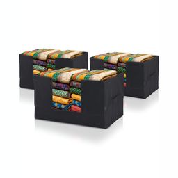 Aura Black Set of 3 Regular Drawer Organiser Organisers-12