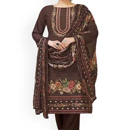 DRAVINAM Trends Embroidered Pure Cotton Unstitched Dress Material-picture-34