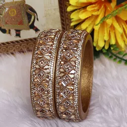 TAJ BRIDAL STORE Kundan Studded Lac Kada Bangles-picture-38