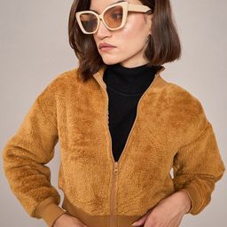 SASSAFRAS Women Crop Bomber with Embroidered Jacket-image-89