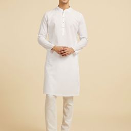 Diwas by Manyavar Mandarin Collar Straight Kurta-image-24