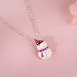 GIVA Kids 925 Silver-Plated Quirky Cubic Zirconia Studded Pendant with Chain-88