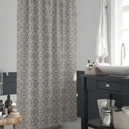 ArtzFolio Grey Abstract Printed Waterproof Shower Curtain-2