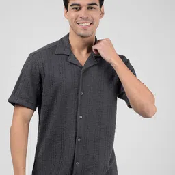 Numero Uno Men Slim Fit Cuban Collar Textured Casual Shirt-image-24