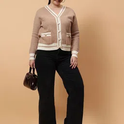 Fashion Gaiia Women Self Design Casual Cardigan Sweaters-image-54