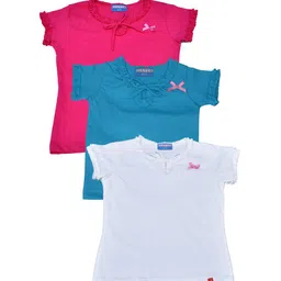 CLEVER Girls Pack Of 3 Tie-Up Neck Cotton Regular Top-picture-47