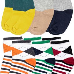NESKA MODA Kids-Unisex Set Of 6 Ankle Length Cotton Socks-image-77
