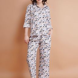 Lugo Printed Shirt Collor Neck Shirt With Trousers-image-70