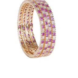 Opal Touch Set Of 4 Gold-Plated AD Studded Bangles image 2