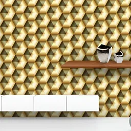 ArtzFolio Printed UV-Resistant Anti-Bacterial D Golden Geometric Pattern Peel & Stick Wallpaper-image-81