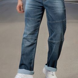 Jb Just BLACK Men Straight Fit Mildly Distressed Light Fade Acid Wash Stretchable Jeans-image-57
