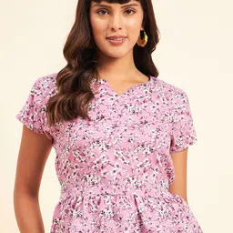 NEESH Floral Print Cinched Waist Top-picture-54