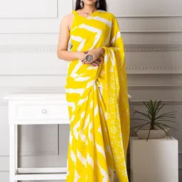 Craft Musium Pure Cotton Bagru Saree-image-82