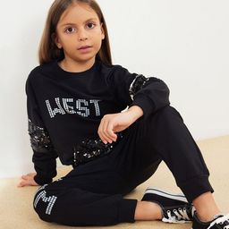 Trendyol Girls Embellished Round Neck Sweatshirt With Jogger-picture-12