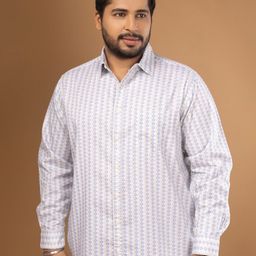 Sizeupp Men Plus Size Standard Oversized Fit Geometric Printed Cotton Casual Shirt-image-67