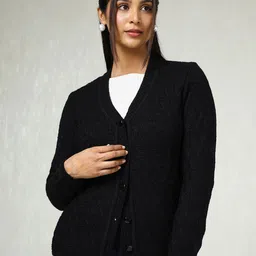 Soch Women Self Design V-Neck Cardigan Sweater-image-54