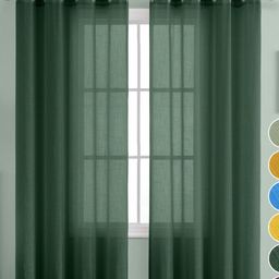 THE LINEN COMPANY Sea Green Set of 2 Sheer Long Door Curtain-image-67