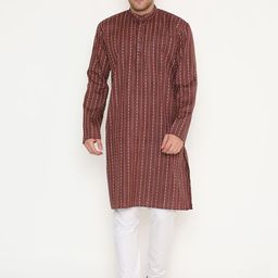 Maharaja Men Woven Design Kurta with Trousers-image-33