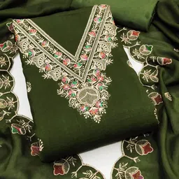 Mitera Embroidered Art Silk Unstitched Dress Material-image-72