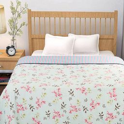 bsb home Multicoloured & Silver-Toned Floral AC Room 120 GSM Double Bed Dohar-67