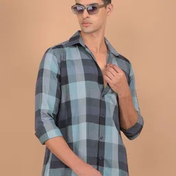 Crimsoune Club Men Slim Fit Buffalo Checks Opaque Checked Casual Shirt-picture-16