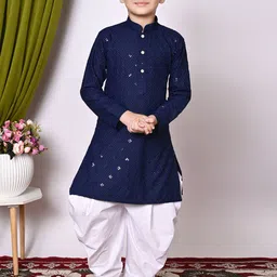 Cae Boys Ethnic Motifs Embroidered Regular Thread Work Kurta with Patiala-24