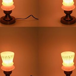 SOMIL White Textured Glass Cylindrical Shaped Table Lamp-image-91